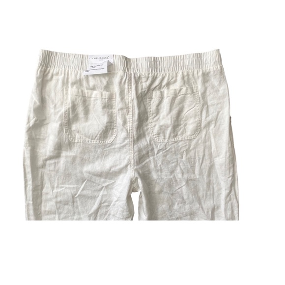 Westbound The Island Crop Mid Rise Wide Leg Frayed Hem Linen Blend Nwt Pants 3X - Picture 4 of 5